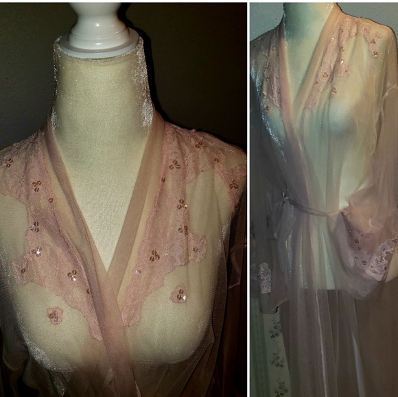 Victoria Secret Shell Pink Embellished Robe Duster - Picture 3 of 7